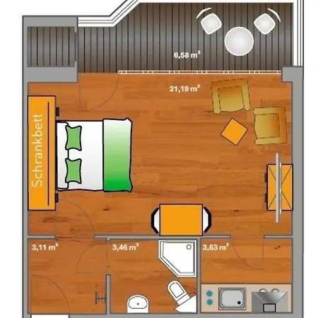 Ancora Marina Haus 2 Nr 02, Typ 2 Lejlighed